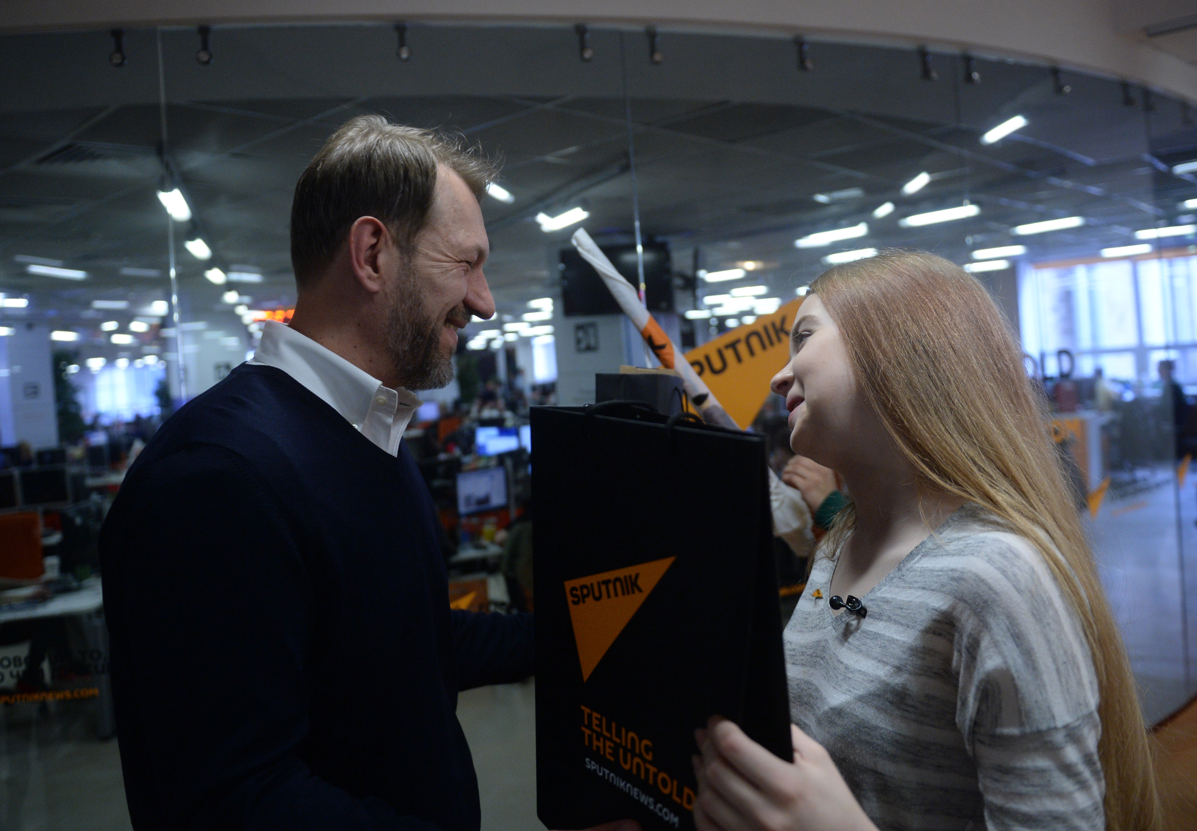 Руководитель Sputnik в странах СНГ и Балтии Андрей Благодыренко и Анастасия Кравченя Руководитель Sputnik в странах СНГ и Балтии Андрей Благодыренко и Анастасия Кравченя